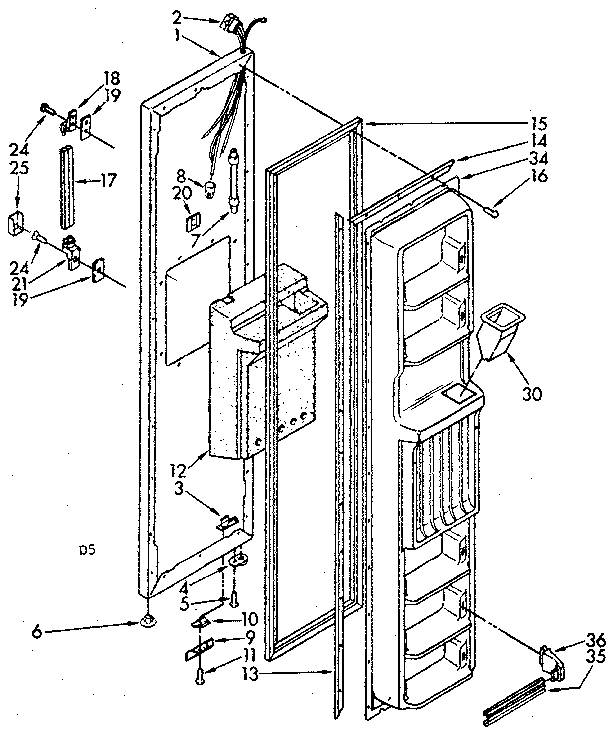 Freezer door parts
