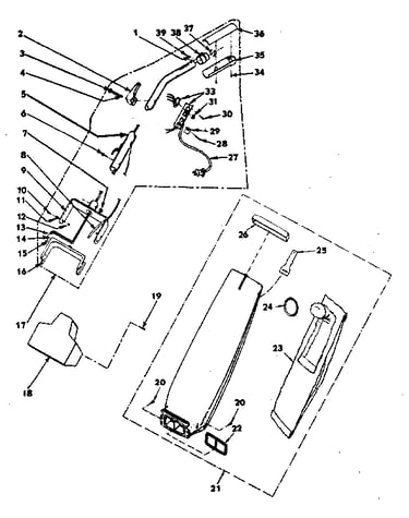 Handle and bag housing
