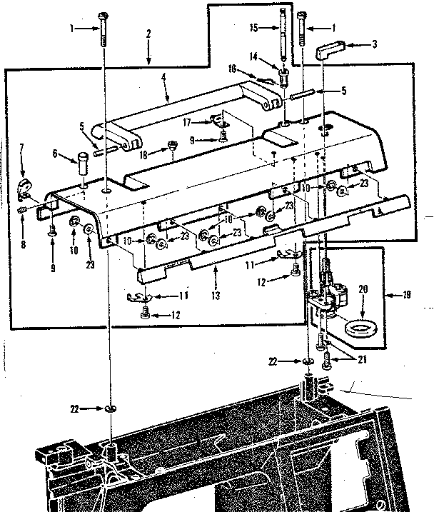 BOBBIN WINDER AND TOP PLATE