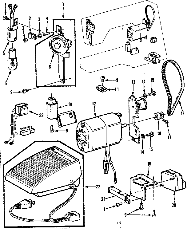 MOTOR ASSEMBLY AND FOOT CONTROL