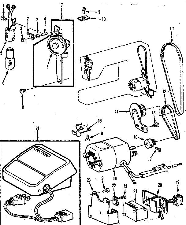 MOTOR ASSEMBLY AND FOOT CONTROL