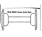Sears 502474280 hub shell (less axle set) diagram