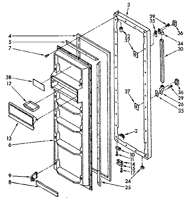Refrigerator door parts