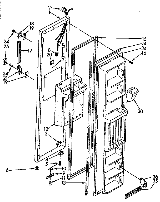 Freezer door parts
