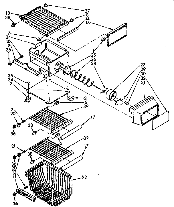 Freezer interior parts