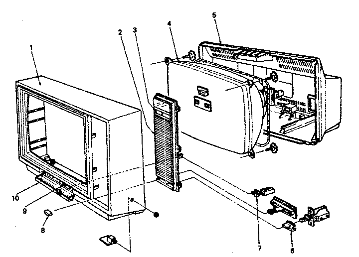 Cabinet exploded view and repair parts list
