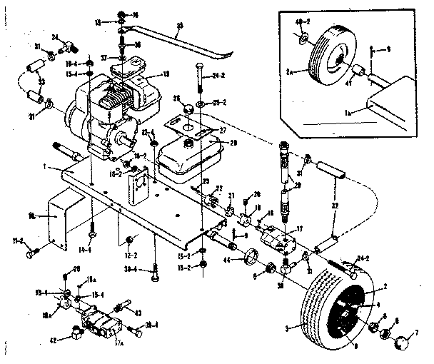ENGINE MOUNTING AND WHEEL ASSEMBLY