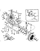 Engine mounting and wheel assembly