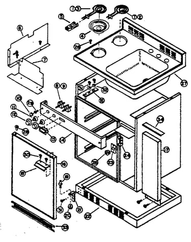 Cabinet and electrical system parts