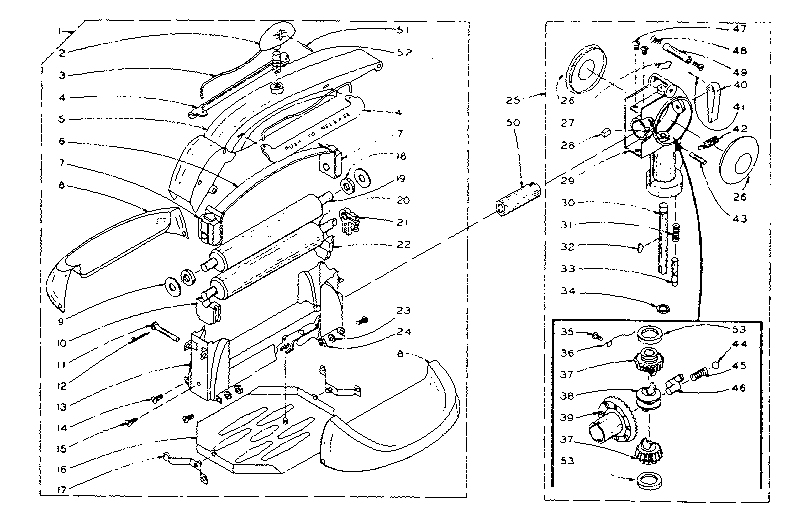 WRINGER AND WRINGER GEAR CASE ASSEMBLY