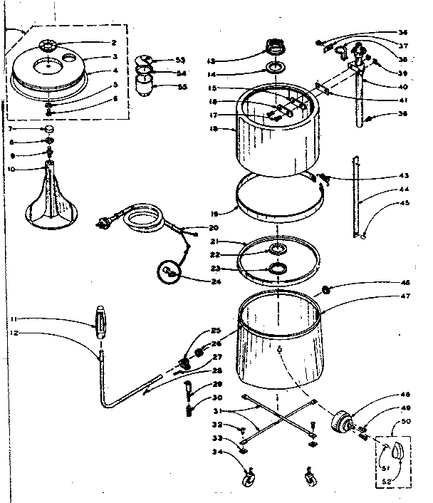 Tub, basket, and agitator