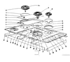 Kenmore 10141745 cook top section diagram