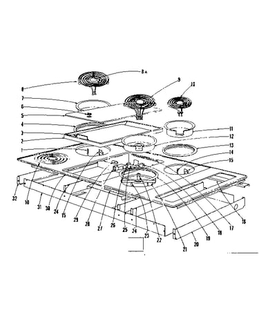 Cook top section