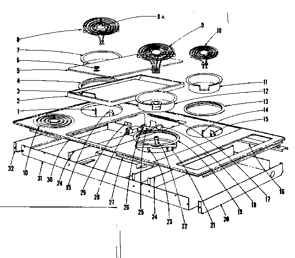 Cook top section