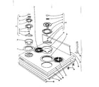Kenmore 101901620 cook top section diagram
