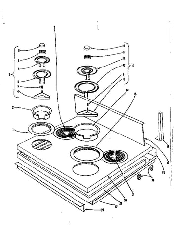 Cook top section