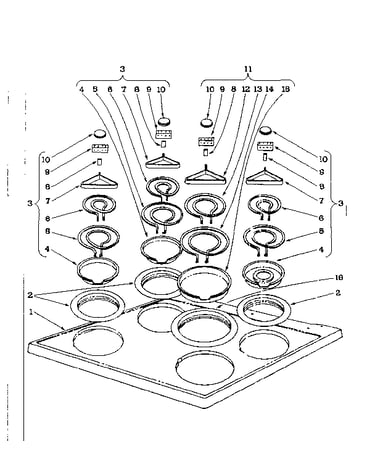 Cook top section