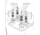 Kenmore 101916591 cook top section diagram