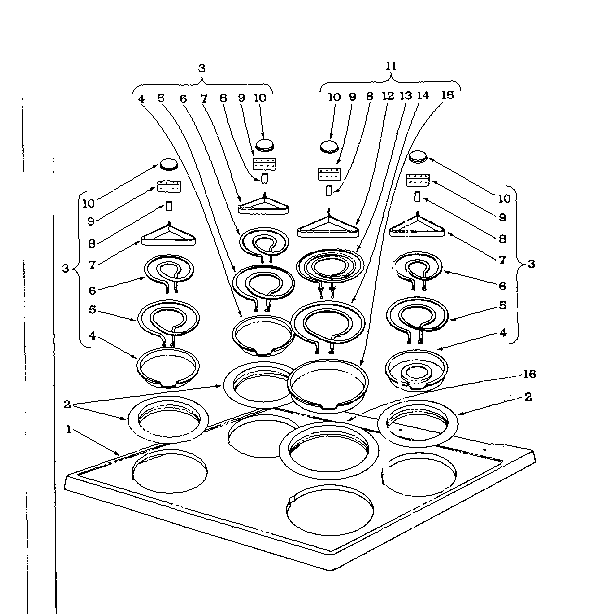 Cook top section