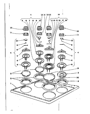 Cook top section