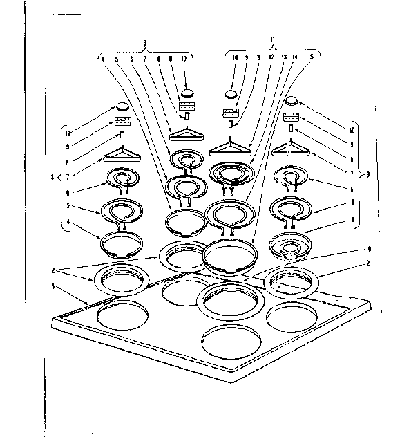 Cook top section