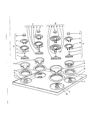Cook top section