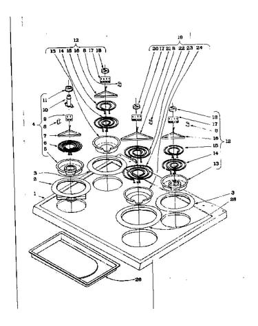 Cook top section