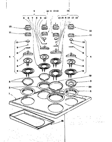 Cook top section