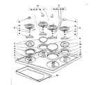 Kenmore 101921590 cook top section diagram