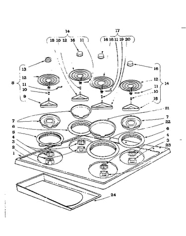 Cook top section