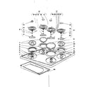 Kenmore 101921593 cook top section diagram