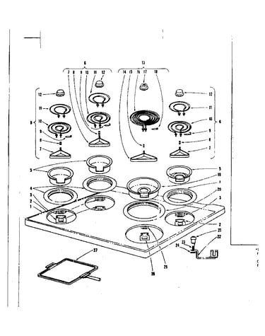 Cook top section
