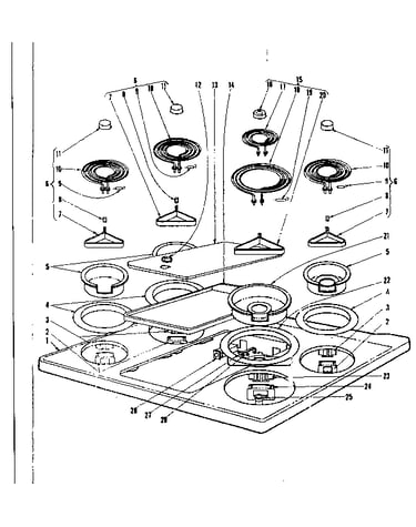 Cook top section