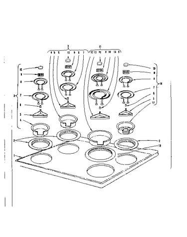Cook top section