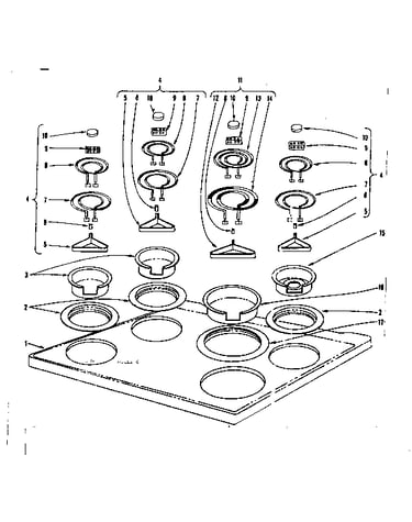 Cook top section