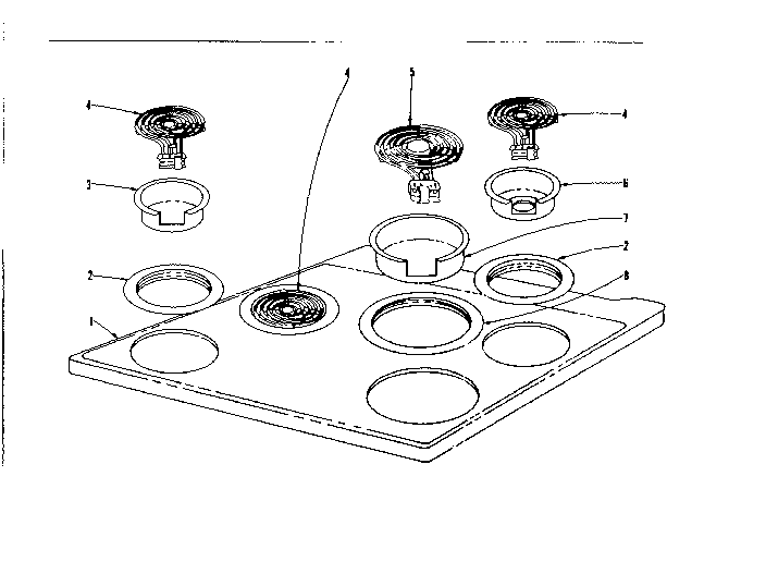 Cook top section