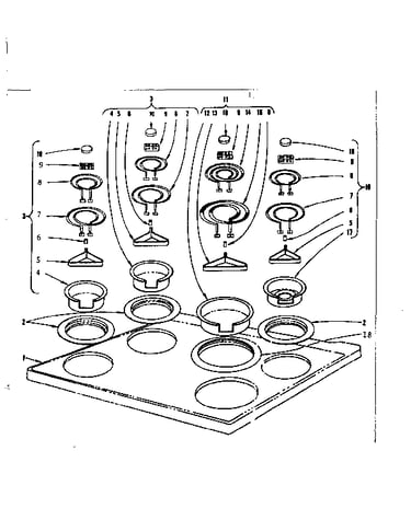 Cook top section