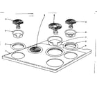Kenmore 101933622 cook top section diagram