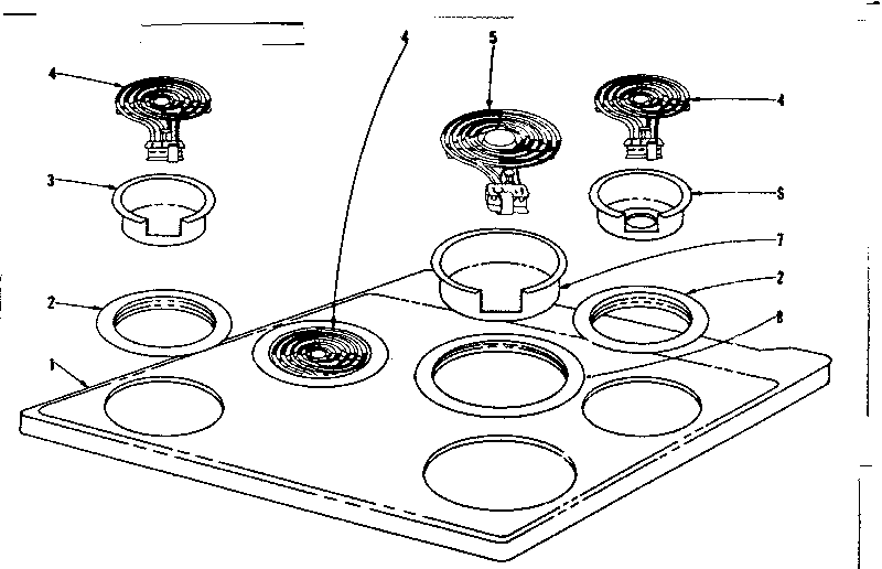 Cook top section