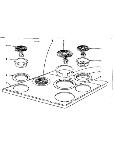 Cook top section