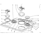 Kenmore 101933630 cook top section diagram