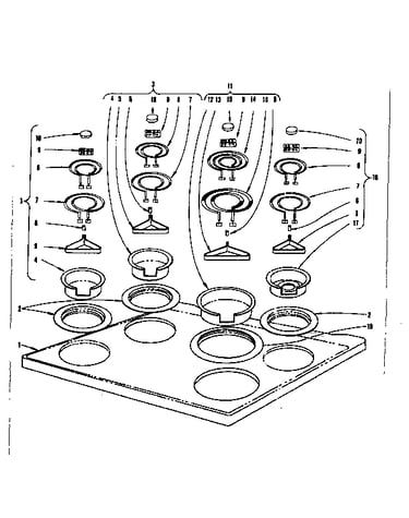 Cook top section