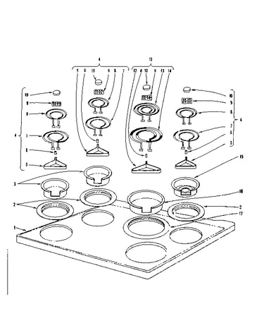 Cook top section