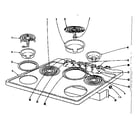 Kenmore 101934630 cook top section diagram