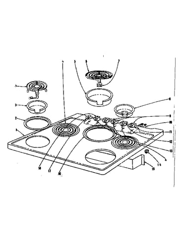 Cook top section