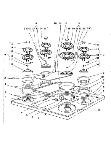 Cook top section
