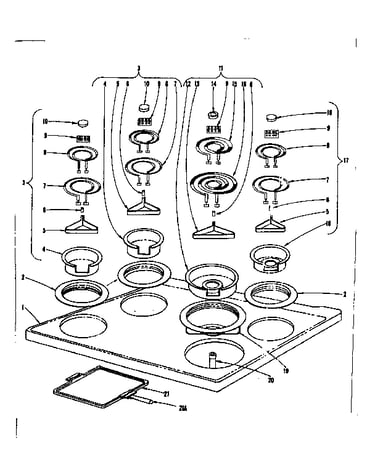 Cook top section