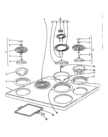Cook top section