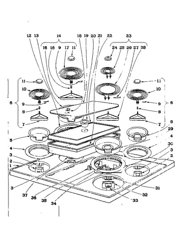 Cook top section