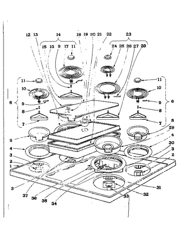 Cook top section